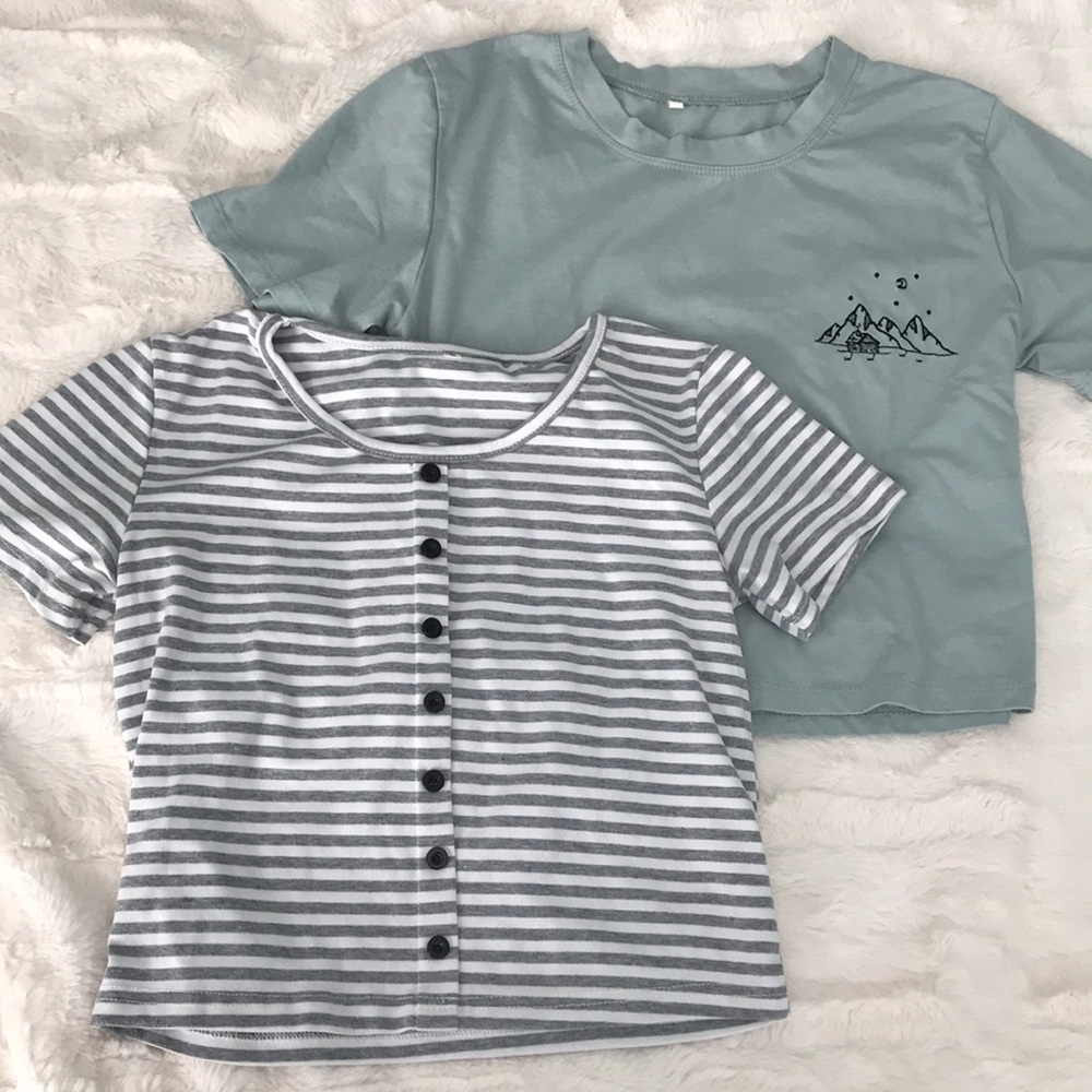 Blue and Striped Crop Tops from Shein (NEW)